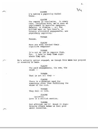 Illustration for article titled Script Pages From Joss Whedon's Dollhouse!